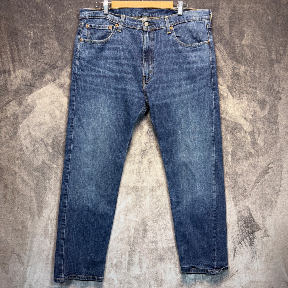 Levis 505 Mens 38x30 Blue Cotton Regular Straight Mid Rise Medium Wash Jeans